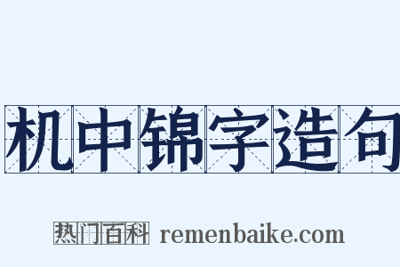 机中锦字造句是什么意思的图片